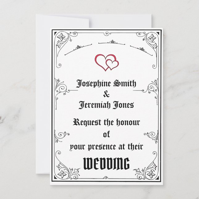 Custom Red Heart Wedding e Card Einladung (Vorderseite)