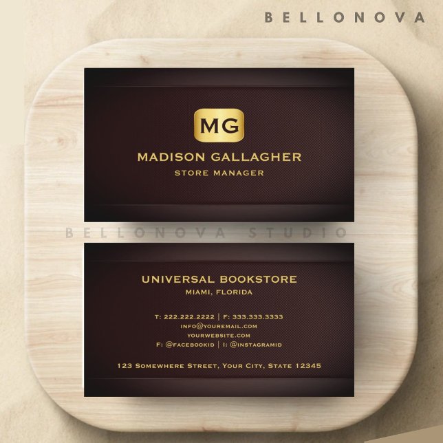 Custom Red Maroon Gold Retail Shop Beruflich Visitenkarte (Custom Red Maroon Gold Retail Shop Professional Business Card)