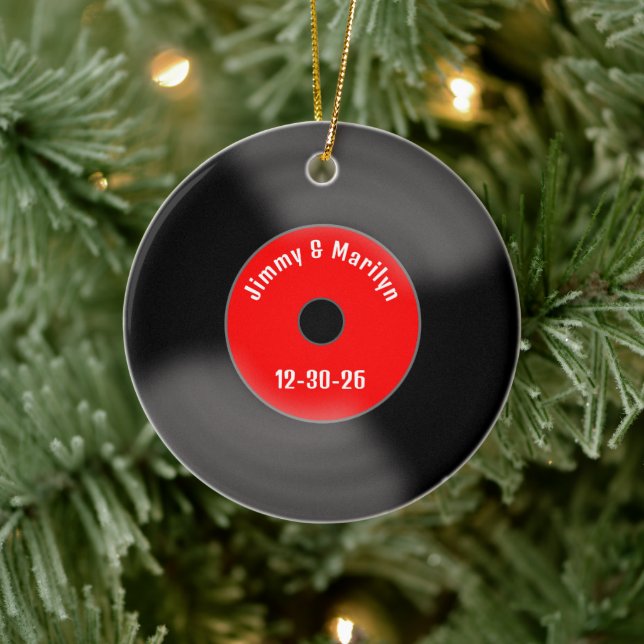 Custom Red Marriage Record Ornament  (Baum)