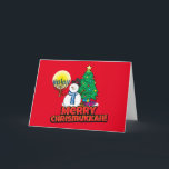 Custom Red Merry Chrismukkah Snowman mit Menorah Feiertagskarte<br><div class="desc">Fröhliche Chrismukka mit einem lustigen Schneemann, Menorah und Weihnachtsbaum auf einem roten Hintergrund. Ändern Sie den Text in das, was für Sie funktioniert, indem Sie oben auf Personalisieren klicken. Wenn Sie die Ferien vermischen, oder Sie kennen jemanden, der sowohl Hanukkah und Weihnachten feiert, dann schicken Sie ihnen diese phantastischen Schneemann...</div>