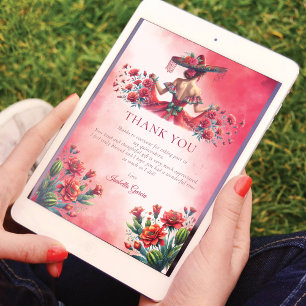 Custom Red Mexice Style Quinceañera Einladung