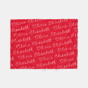 Custom Red Name Hübsch Personalisiert Baby Girl Ge Fleecedecke