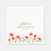 Custom Red Poppy Garden Floral Brautparty