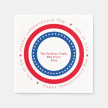 Custom Red White Blue Happy Independence Day