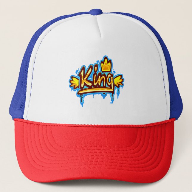 Custom Red White Blue Trucker Hat Truckerkappe (Vorderseite)