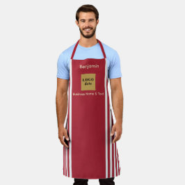 Custom Red & White Strip Schürze