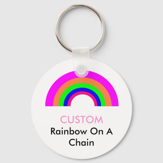 CUSTOM-Regenbogen auf einer Kette Schlüsselanhänger (Vorderseite)