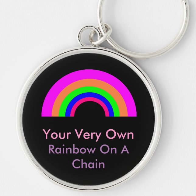 CUSTOM-Regenbogen auf einer Kette Schlüsselanhänger (Vorne)