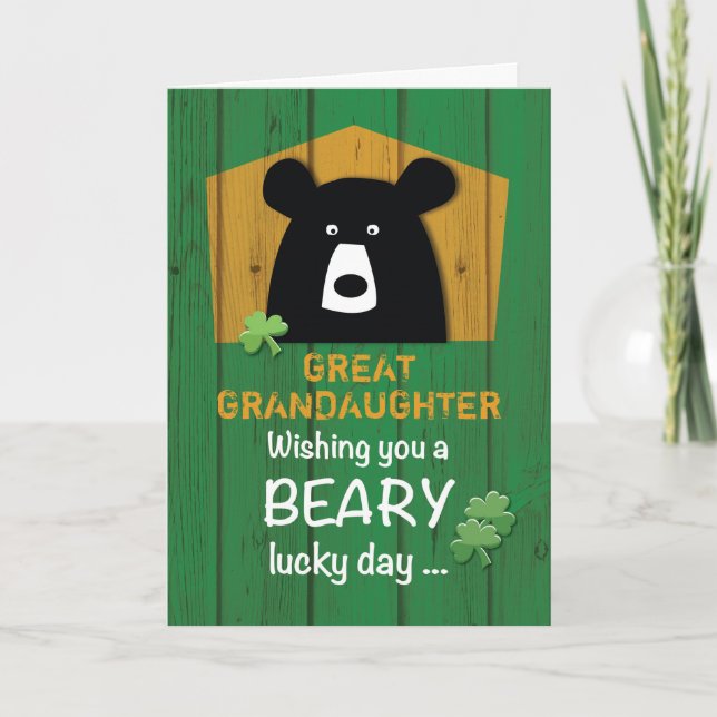 Custom Relationship St. Patrick's Day mit Bären Karte (Vorderseite)