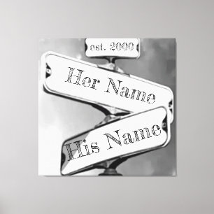 Custom Relationship Street Sign Leinwanddruck