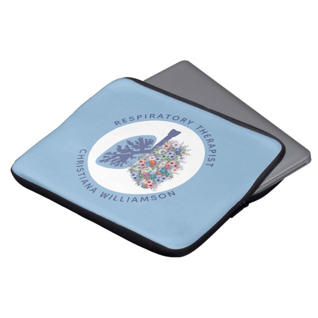 Custom Respiratory Therapist Floral Lungs Gift Laptopschutzhülle (Vorne Oben)