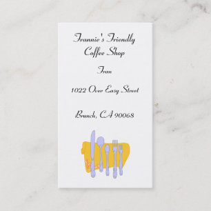 Custom Restaurant Dinnerware Business Card Templer Visitenkarte