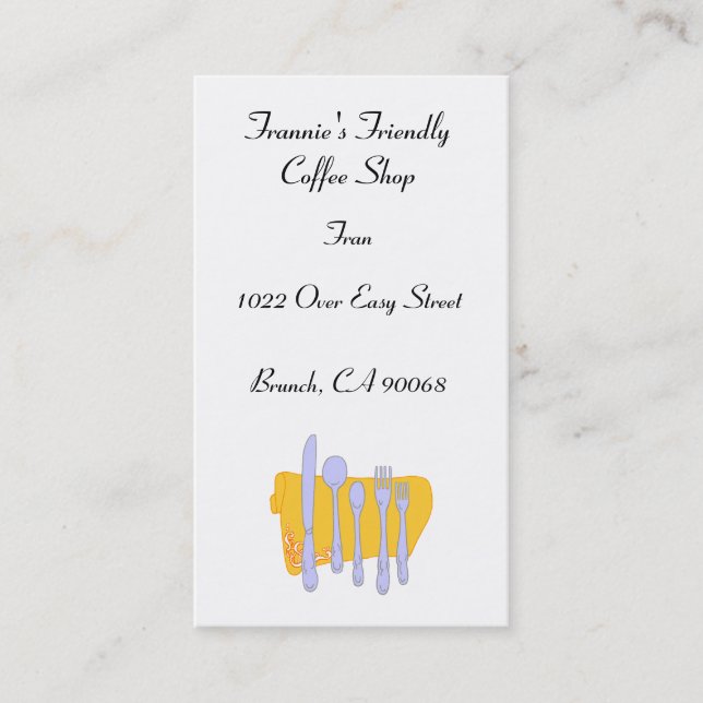 Custom Restaurant Dinnerware Business Card Templer Visitenkarte (Vorderseite)