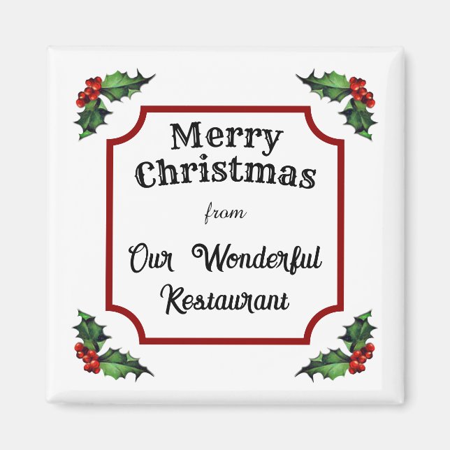 Custom Restaurant Frohe Weihnachten Magnet (Vorne)