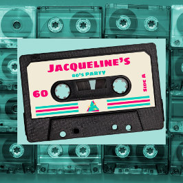 Custom Retro Aighties Music Mix Tape 60. Geburtsta Einladung