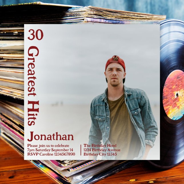 Custom Retro Album Cover Music 30. Geburtstag Einladung (Von Creator hochgeladen)