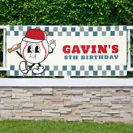 Custom Retro Baseball Geburtstagsparty Vinyl Outdo Banner