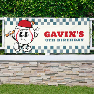 Custom Retro Baseball Geburtstagsparty Vinyl Outdo Banner