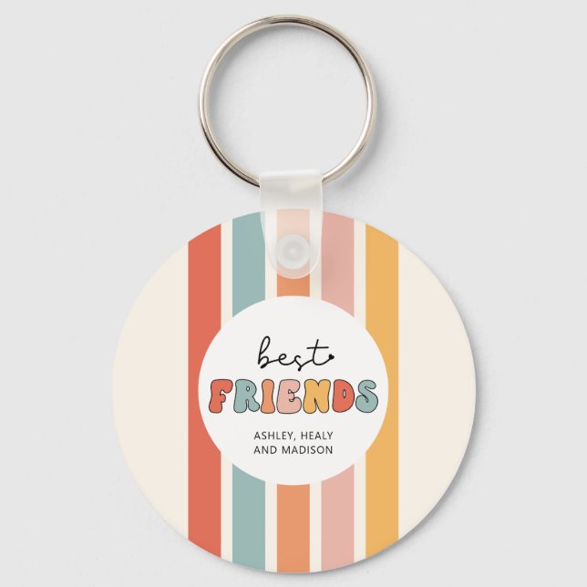 Custom Retro Best Friends Beste Freundinnen Niedli Schlüsselanhänger (Vorderseite)