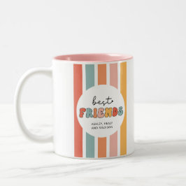 Custom Retro Best Friends Beste Freundinnen Niedli Zweifarbige Tasse