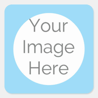 Custom Retro Blue Frame one Photo Square Sticker