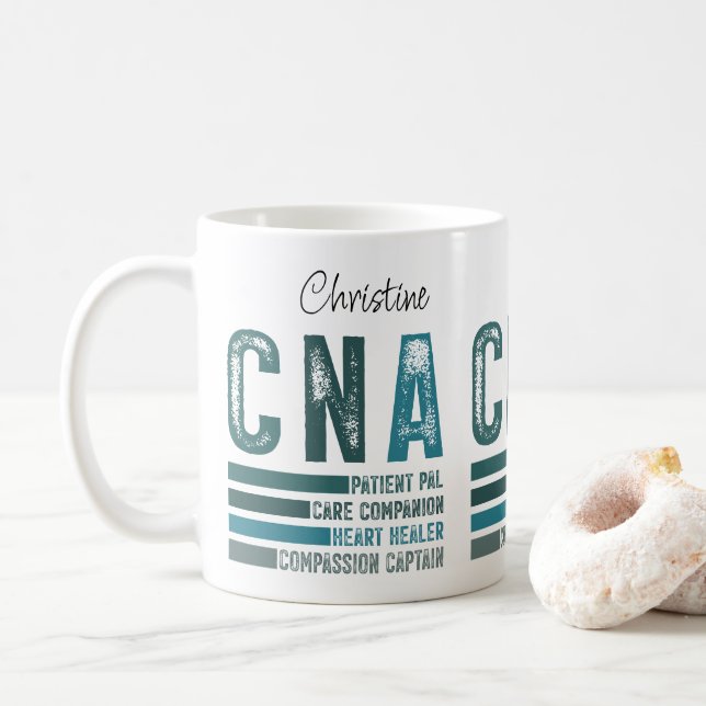 Custom Retro CNA Nursing Kaffeetasse (Mit Donut)