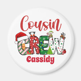 Custom Retro Cousin Crew Weihnachten Magnet