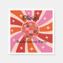 Custom Retro Disco Junggeselinnen-Abschied Serviette