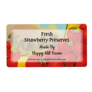Custom Retro Erdbeeren Farm Art Canning Labels