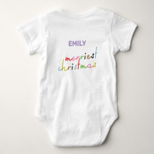 Custom Retro farbenfrohe fröhliche Weihnachten Baby Strampler