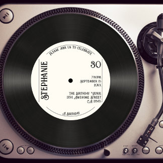 Custom Retro Imitate Vinyl Record Music 30. Geburt Einladung