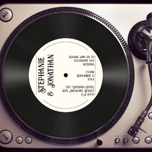 Custom Retro Imitate Vinyl Record Vintage Hochzeit Einladung