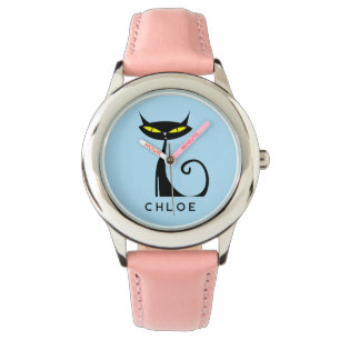 Custom Retro Mitte Jahrhundert Moderne Atomenkatze Armbanduhr