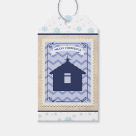 Custom Retro Paper Briefmarke Frohe Weihnachtskrip Geschenkanhänger