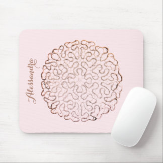 Custom Retro Pastel Pink Ombre Rose Gold Doily  Mousepad