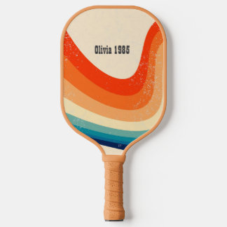 Custom Retro Rainbow Stripes Pickleball Schläger