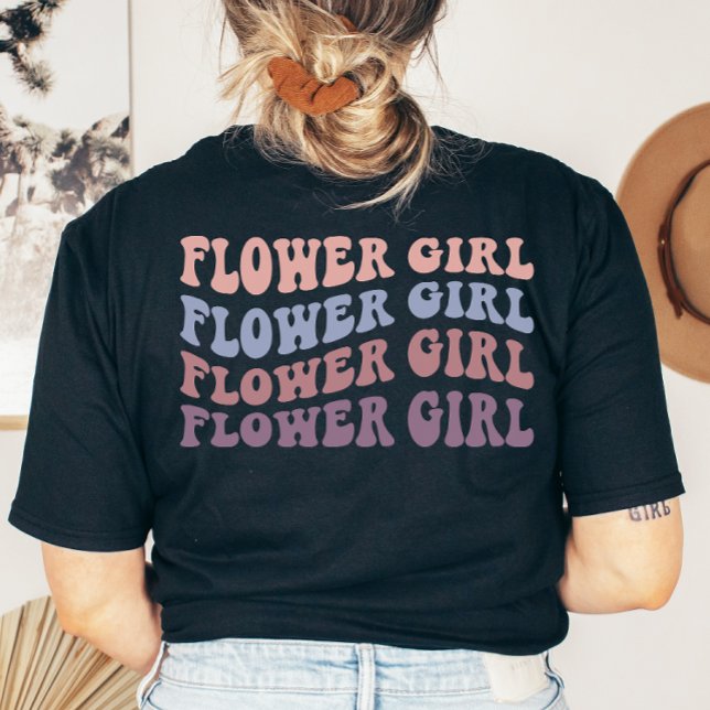 Custom Retro Sister der Braut Wedding Party T-Shirt (Von Creator hochgeladen)