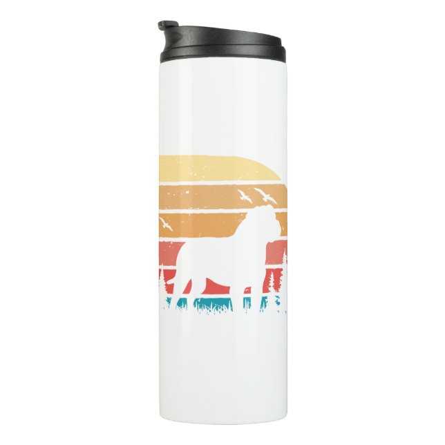 Custom Retro Styling English Bulldog Hund Lover Thermosbecher (Nach rechts gedreht)