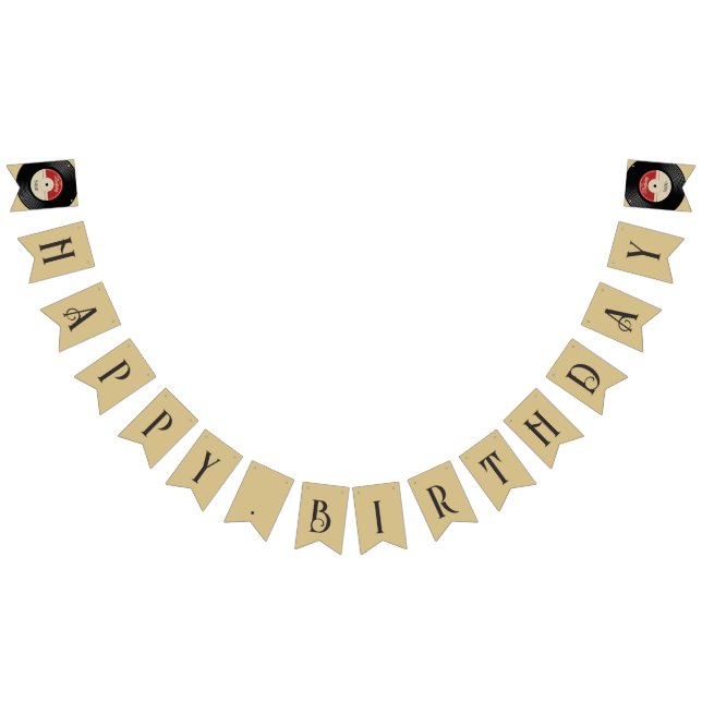 Custom Retro Vinyl Record Bunting Flags Wimpelkette (Alle)