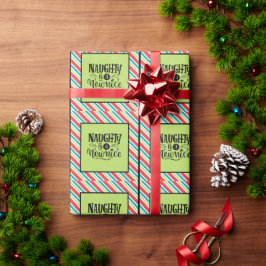Custom Retro Weihnachten "Naughty is a New Nice" Geschenkpapier