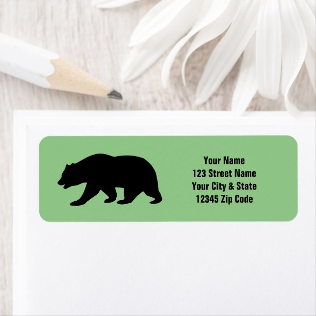 Custom return address labels with bear silhouette (Insitu)