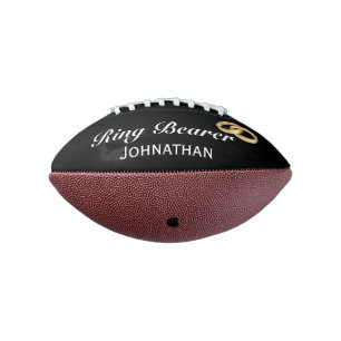 Custom Ring Bearer mit Imitate Gold Wedding Rings Football