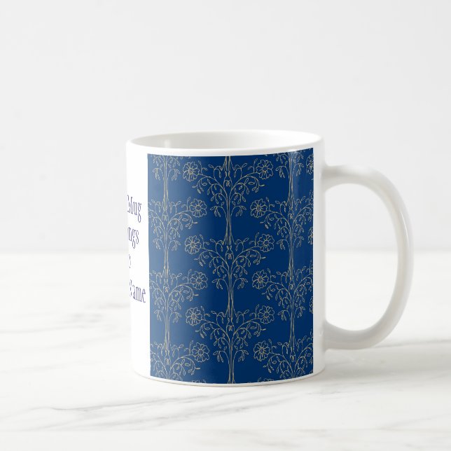 Custom Ringer Tasse, Dunkelblau, Gold-Effekt-Muste Tasse (Rechts)