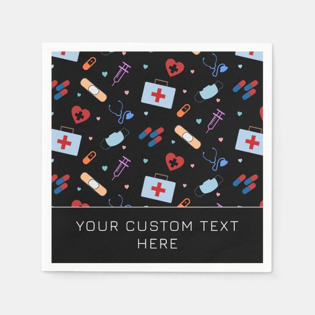 Custom RN Nurse | Medizinisches Muster Serviette (Vorderseite)