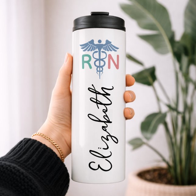 Custom RN Nurse Tumbler Gift for Nurse Graduation Thermosbecher (Custom RN Nurse Insulated Tumbler Thank You Gift, Custom Nurse Tumbler Gift for Nursing Students)