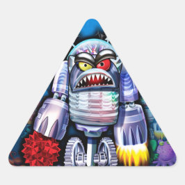 Custom Robo Monster Halloween Dreiecksaufkleber. Dreieckiger Aufkleber