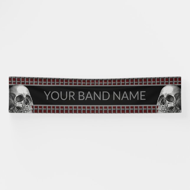 Custom Rock Band Skull Heavy Metal Music Festival Banner (Horizontal)