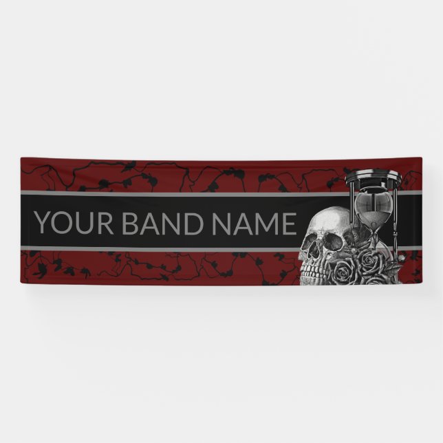 Custom Rock Band Skull Heavy Metal Music Festival Banner (Horizontal)