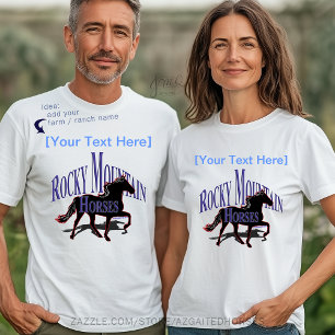 Custom Rocky Mountains Horses Silhouette T-Shirt