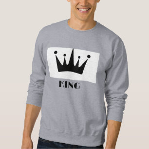 Custom Roi Texte Couronne Image Noir Sweatshirt de